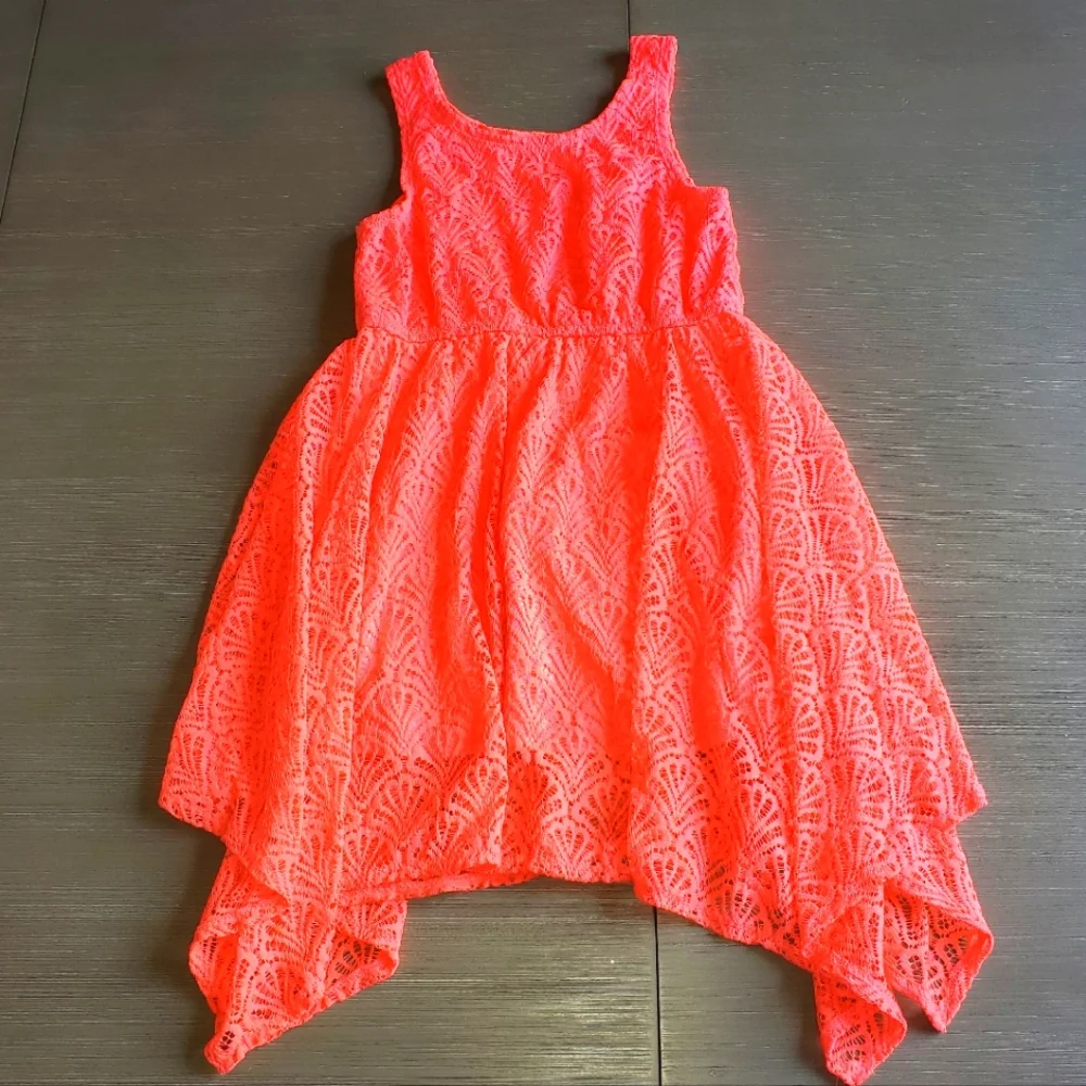 Coral color dress, size 8/10, Like new